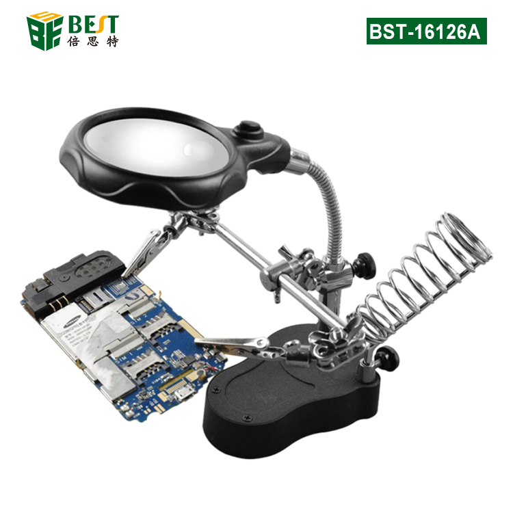 BST-16126A 带辅助夹台式放大镜 焊接放大镜