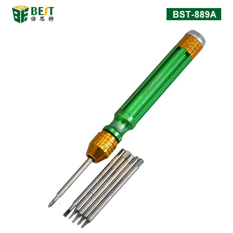 BST-889A 多功能手机拆机工具6合1 可换头螺丝套批