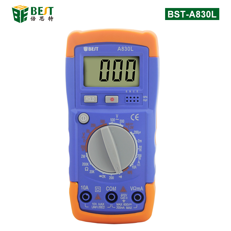 BST-A830L 多功能数字万用表 手动量程 三位半背光显示屏