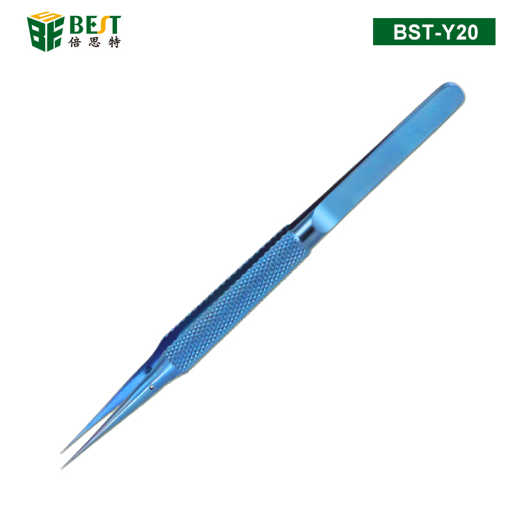 BST-Y20 手机维修指纹飞线镊子 钛合金0.15mm细尖镊子 直咀 加长加硬直镊子