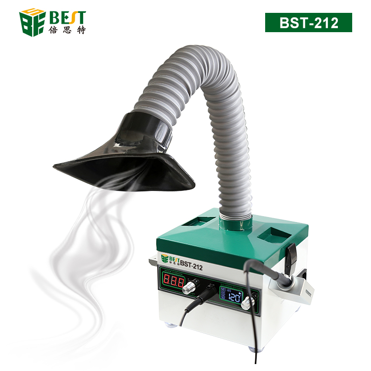 BST-212 单臂焊锡烟雾净化过滤器 移动式焊烟吸烟仪电烙铁一体机