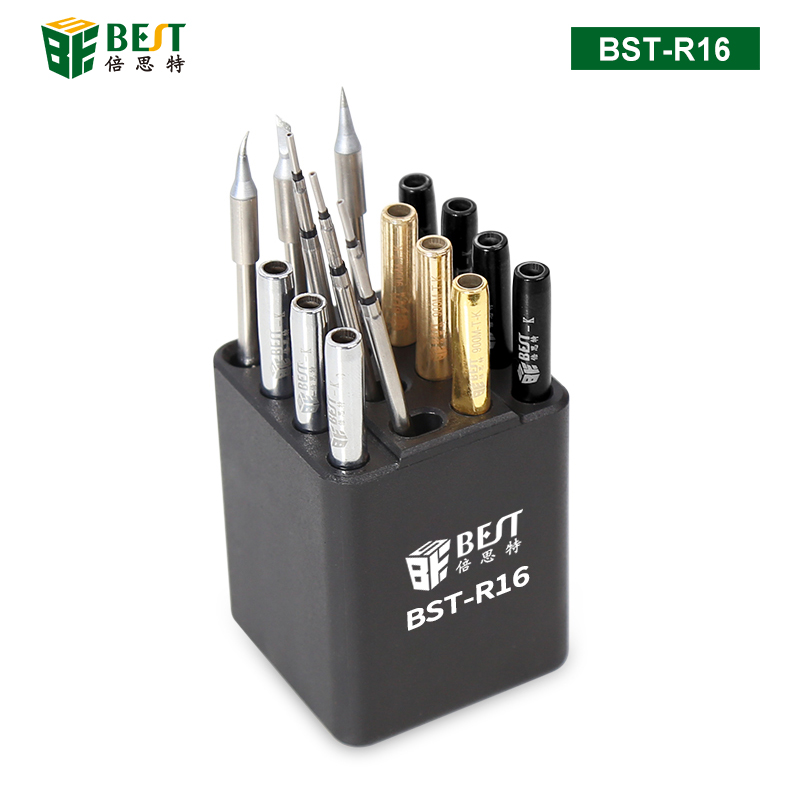 BST-R16 发热芯收纳盒16个孔位分类摆放拿取方便耐高温阻燃防摔防爆 烙铁头收纳架