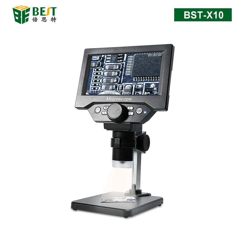 BST-X10 数码显微镜 1000万像素高清带屏工业显微镜 5.5寸LCD高清显示屏 多种CCD相机选择及输出方式